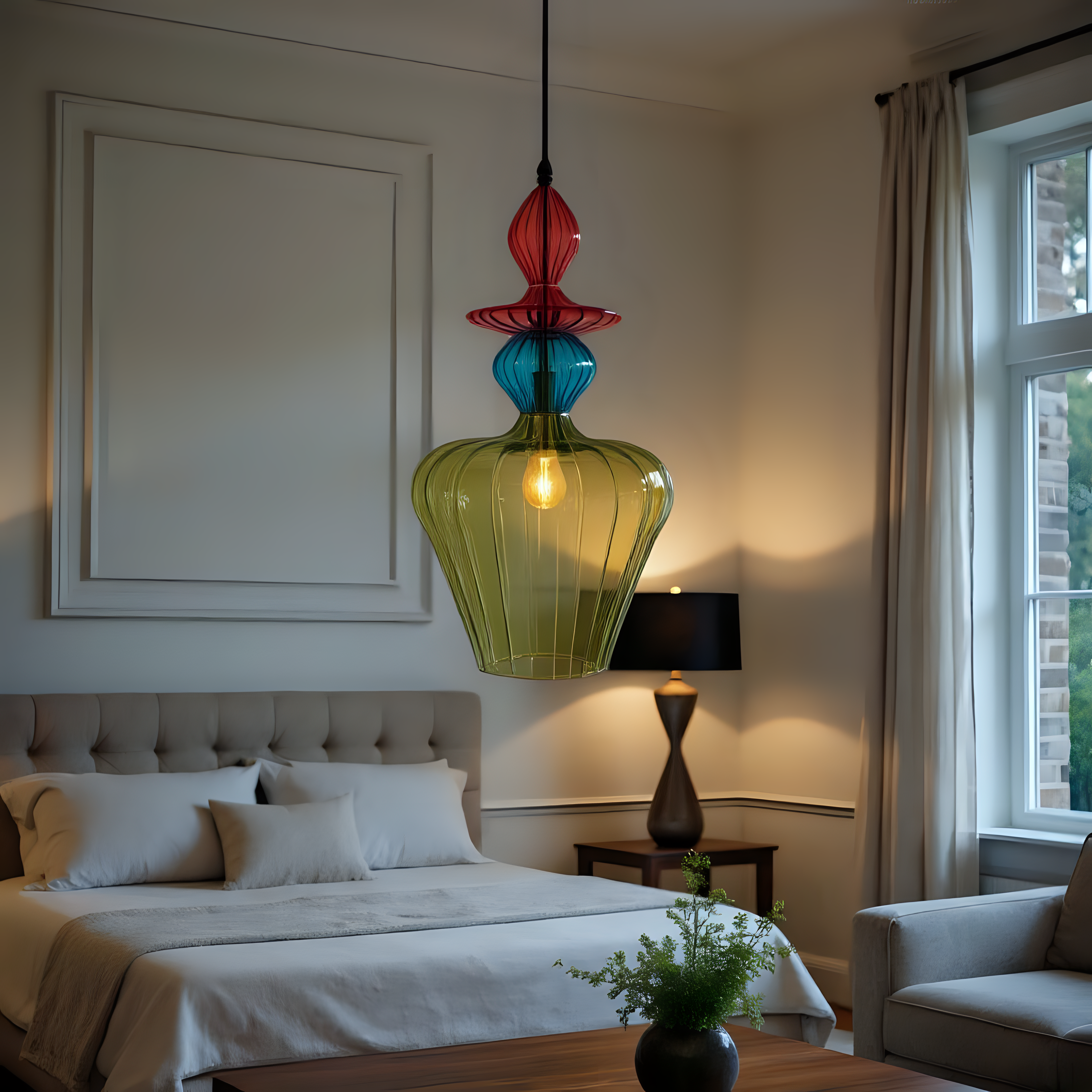 Luxury Blown Glass Pendant Light